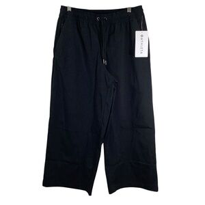 Athleta Black Cropped Wide-Leg Drawstring Pants